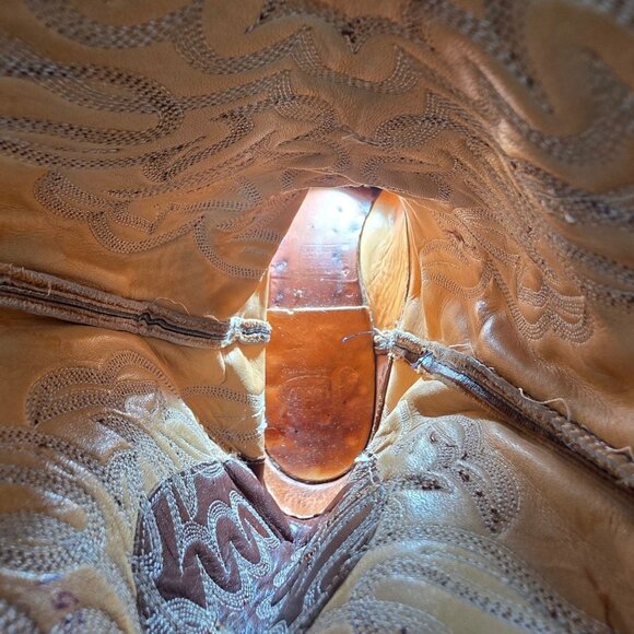 Vintage Justin Boots Rare Exotic Hornback Alligator 10D Cowboy Western Boots CBC - Picture 13 of 14